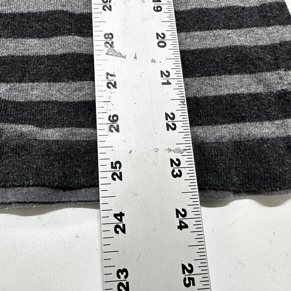 Y2K GUESS Sweater Women Size M Gray Striped Cotton Preppy V Neck Long Sleeve - Picture 4 of 8